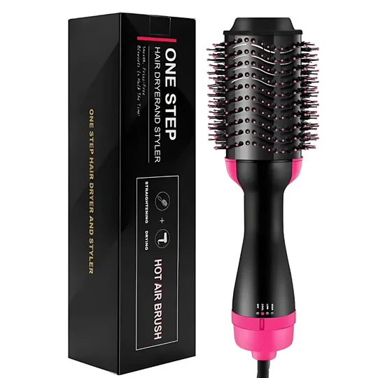 2-in-1 Hot Air Brush, Hair Dryer, Straightener & Volumizer Unisex Use One Step Hot Air Brush (Dryer + Styler)