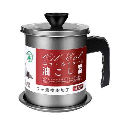 Oil Filter Pot for Kitchen | Stainless Steel Oil Container with Filter