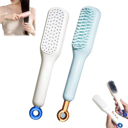 Self Cleaning Magic Retractable Hair Brush and Massage Anti-static, Cleaning Hair Smoothing and Beauty Hair