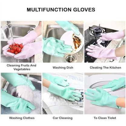 Dishwashing gloves silicone kitchen scrubber