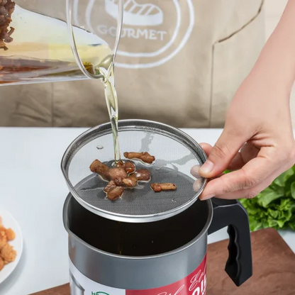 Oil Filter Pot for Kitchen | Stainless Steel Oil Container with Filter