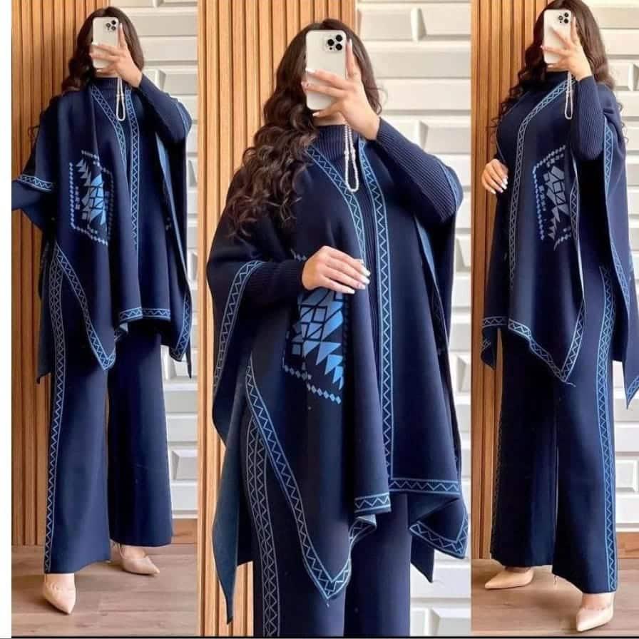 WINTER 3 PIECE CAPE SHAWL HIGH NECK & TROUSER FOR WOMEN