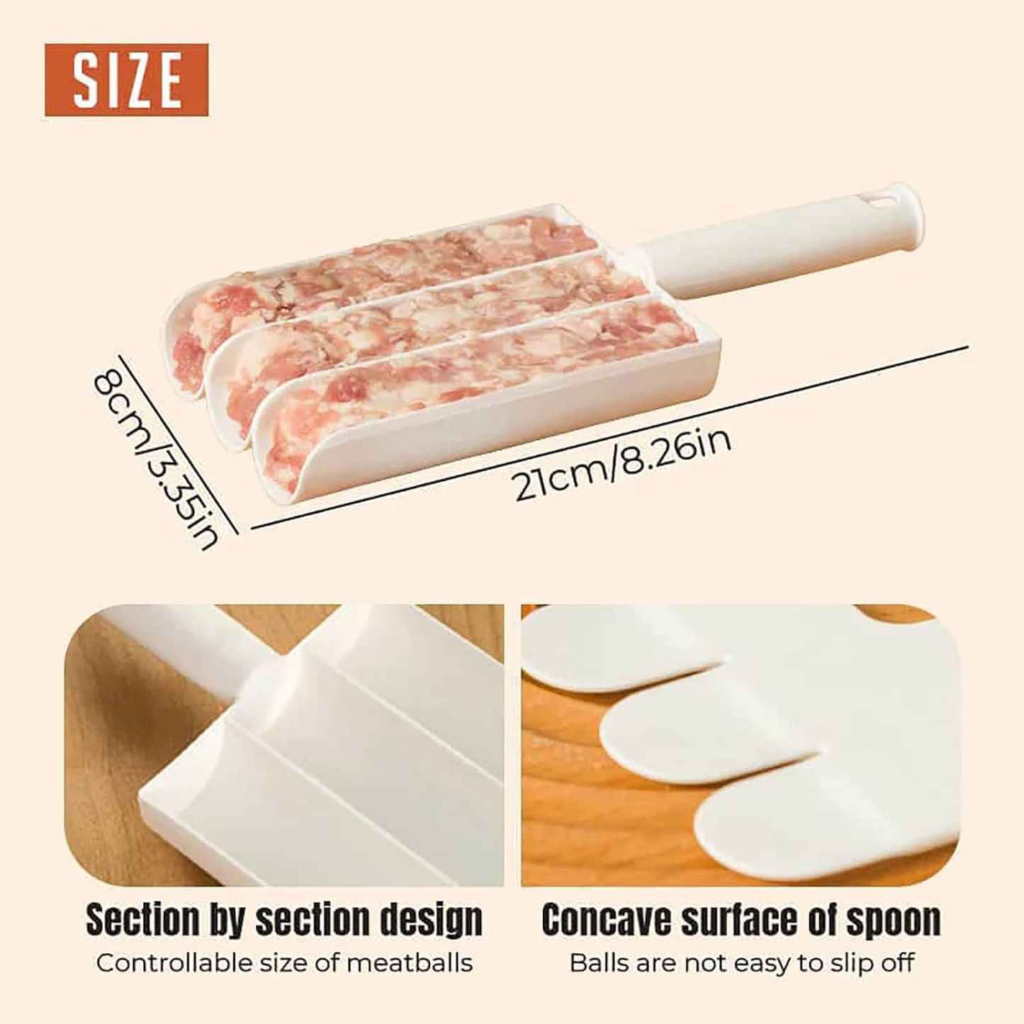 (Pack of 2) Plastic Triple Easy To Use Meat Ball Kofta Maker Mold for kitchen