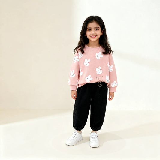 PEACH BEAR KIDS WINTER PANEL TRACKSUIT