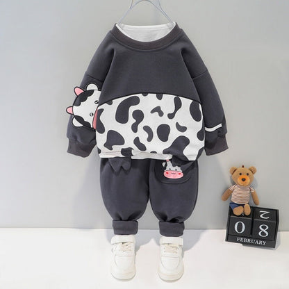BLACK COW KIDS WINTER PANEL TRACKSUIT HIGH QUALITY